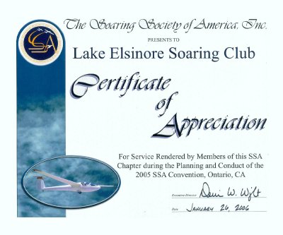 Certificate of Appreciation from the SSA